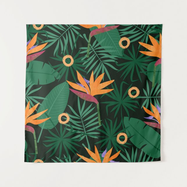 Tenture Fleurs de Strelitzia : Arrière - plan Vintage trop (Devant)
