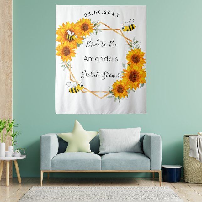 Tenture Fleurs de tournesol blanches pour la future mariée (Créateur téléchargé)