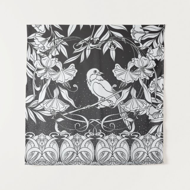 Tenture Fleurs Décoratives Affiche Oiseau Nouveau (Devant)