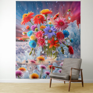 Tenture Fleurs et cristaux de glace