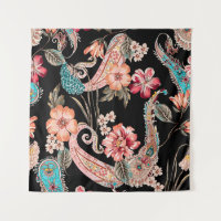 Fleurs ethniques et feuilles avec paisley vintage 
