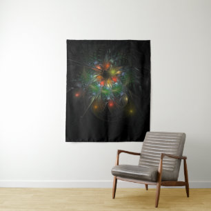 Tenture Fleurs imaginaires fractales douces et tendres