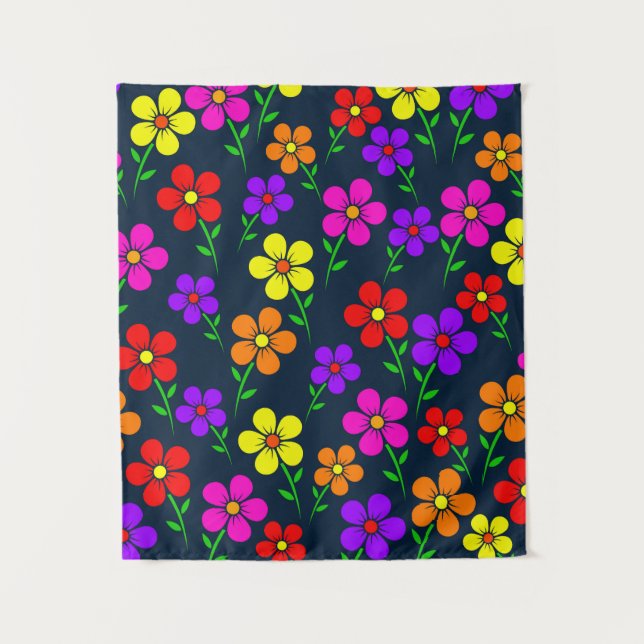 Tenture Fleurs multicolores motif floral-34654 (Devant)
