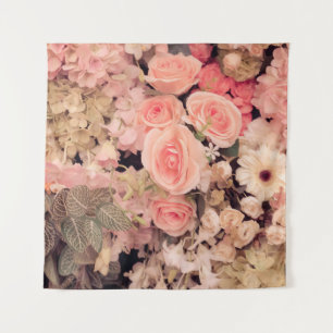 Tenture Fleurs murales texture rétro - Filtre à effet vint