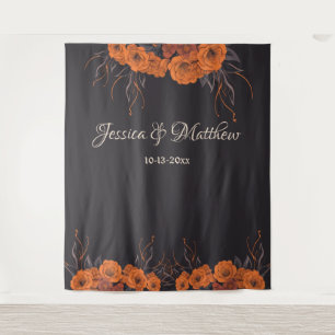 Tenture Fleurs orange élégant fond de mariage
