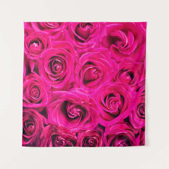 Tenture Fleurs roses rose arrière - plan (Devant)