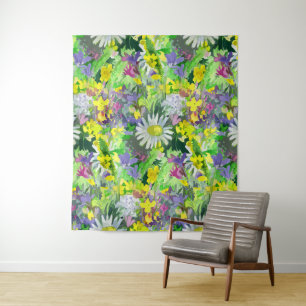 Tenture Fleurs sauvages aquarelle 