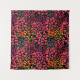 Tenture Fleurs sauvages artistiques : motif floral dessiné