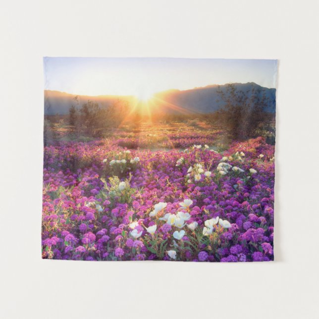 Tenture Fleurs sauvages au coucher du soleil | Désert d'An (Devant (Horizontal))