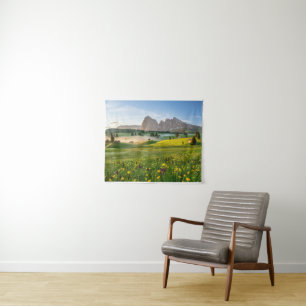 Tenture Fleurs Spring Alpe di Siusi Langkofel