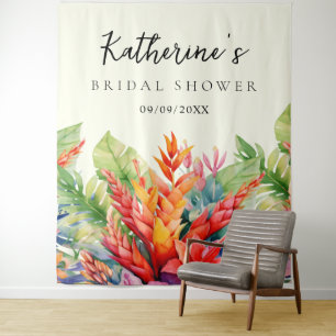 Tenture Fleurs Tropicales Hawaïennes pour une Baby Shower