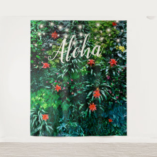 Tenture Fleurs Tropicales Lumières Décor de fête Aloha