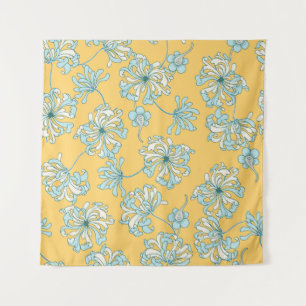 Tenture Fleurs vintages de chrysanthème Pat vintage sans j