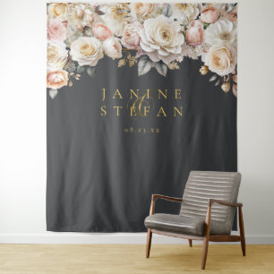 Tenture Floral Drama Mariage Charcoal ID1022