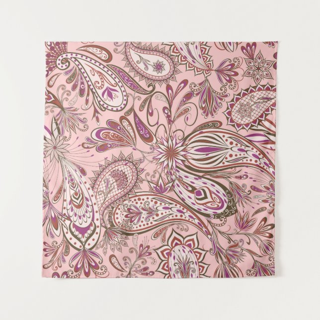 Tenture Floral Ethnique : Design Oriental Paisley. (Devant)