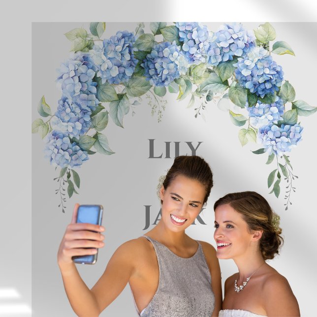 Tenture Floral Hydrangea Photo Selfie Mariage fond (Créateur téléchargé)