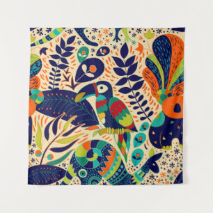 Tenture Floral Jaune : Papier peint Tropical