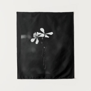Tenture floral noir et blanc minimaliste