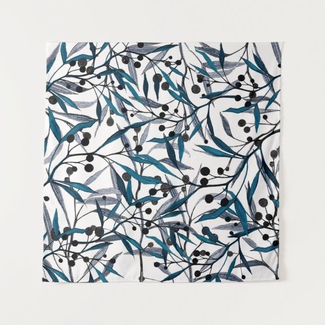 Tenture Floral print. Ornament Natural curves. Pattern (Devant)