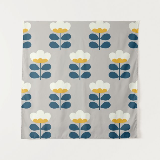 Tenture Floral seamless pattern design. Scandinavian style (Devant)
