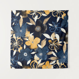 Tenture Floraux Abstraits : Motif de répétition aquarelle