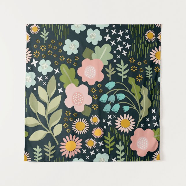 Tenture Flore Délicieuse : Beauté Vintage sans couture. (Devant)