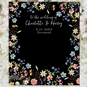 Tenture Flore moderne noir Mariage arrière-plan photo