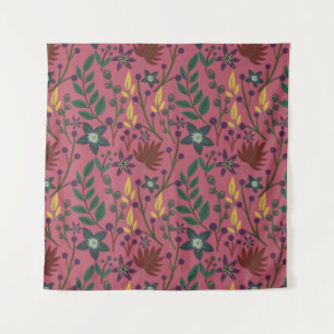 Tenture Flore sans couture motif fleurs rose feuille branc