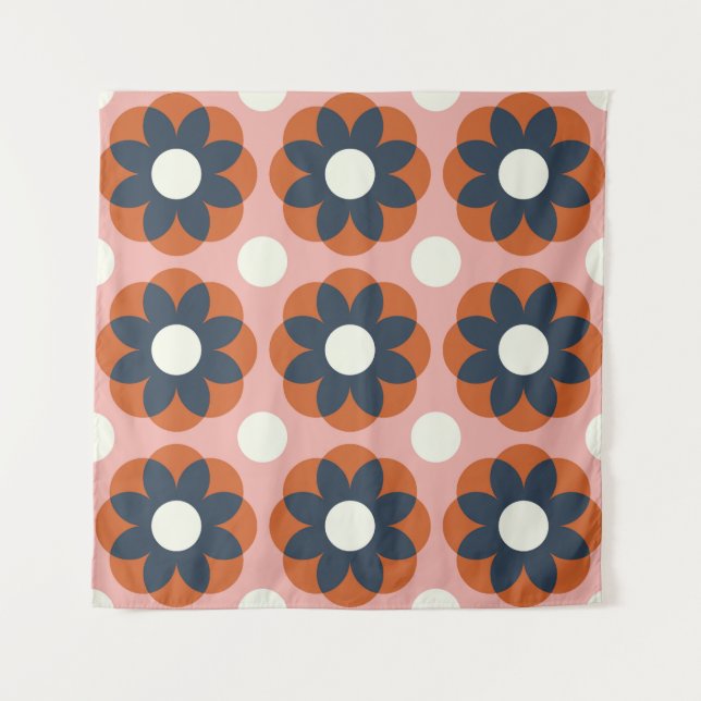 Tenture Flore scandinave : Design Vintage sans joint (Devant)