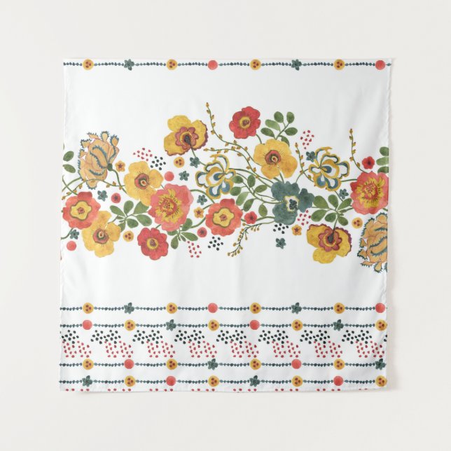 Tenture Flore stylisée : Aquarelle Design sans joint. (Devant)