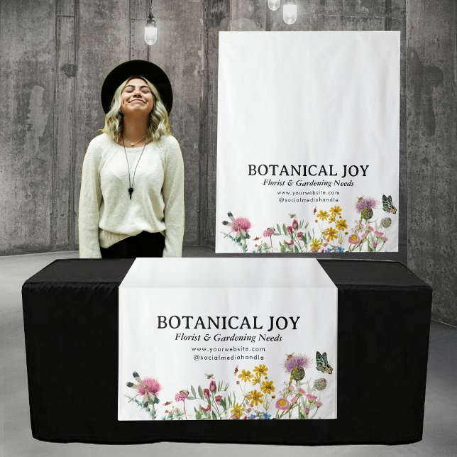 Tenture Florist Garden Pop Up Shop Table Runner Inscriptio (Florist Garden Pop Up Shop Table Runner Sign Tapestry)