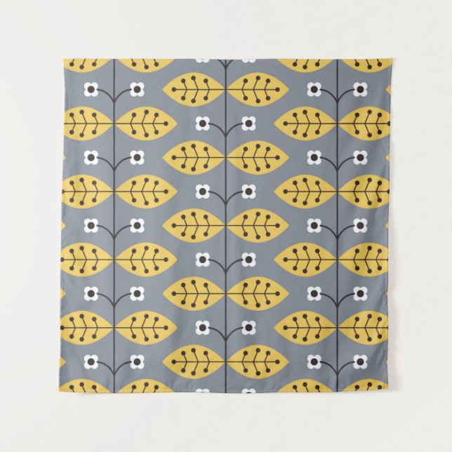 Tenture Flower vintage hand drawn pattern design. Scandina (Devant)