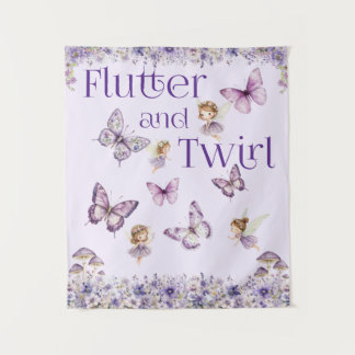 Tenture Flutter et Twirl Purple Fairy Party Contexte