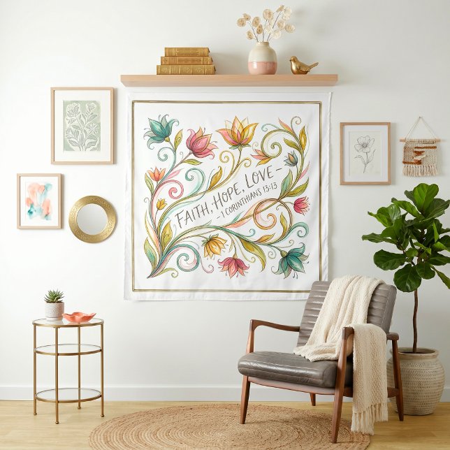 Tenture Foi Espoir Amour floral (Créateur téléchargé)