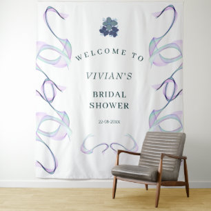 Tenture Foi violette Fête des mariées florale Bienvenue