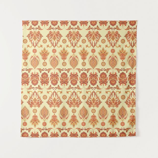 Tenture Folkloric Batik Floral Motif ethnique (Devant)