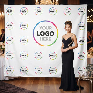 Tenture Fond avec logo d'entreprise blanc Décoration pou