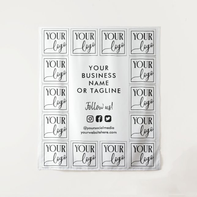 Tenture Fond blanc noir votre logo et toile de fond pour l (Devant)