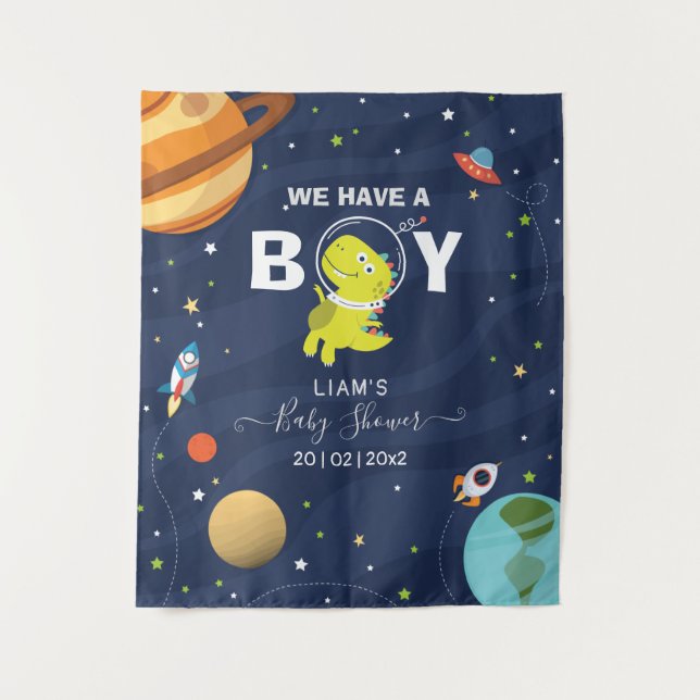 Tenture Fond Cool Dinosaure de l'Espace (Devant)