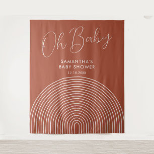 Tenture Fond de Baby Shower en terre cuite moderne