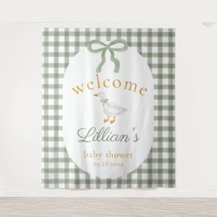 Tenture Fond de bienvenue pour Baby Shower Silly Goose Gre