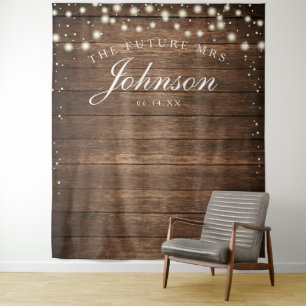 Tenture Fond de bois rustique - Future Mrs Photo Backdrop