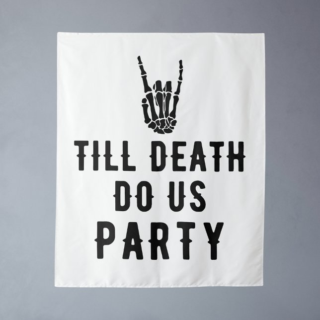 Tenture Fond de cabine de douche de mariage jusqu'à ce que (Till Death Do Us Party Bridal Shower Backdrop
)