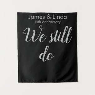 Tenture Fond de cabine photo anniversaire Noir & Argent 25