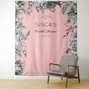 Tenture Fond de cabine photo de douche de mariage rose noi