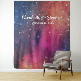 Tenture Fond de cabine photo de mariage Galaxie Constellat