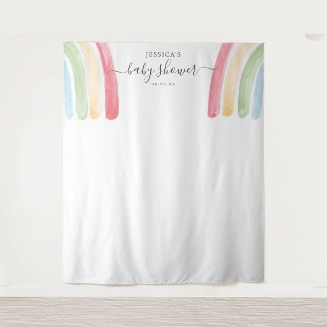 Tenture Fond de cabine photo pour Baby Shower Boho Rainbow (Devant)