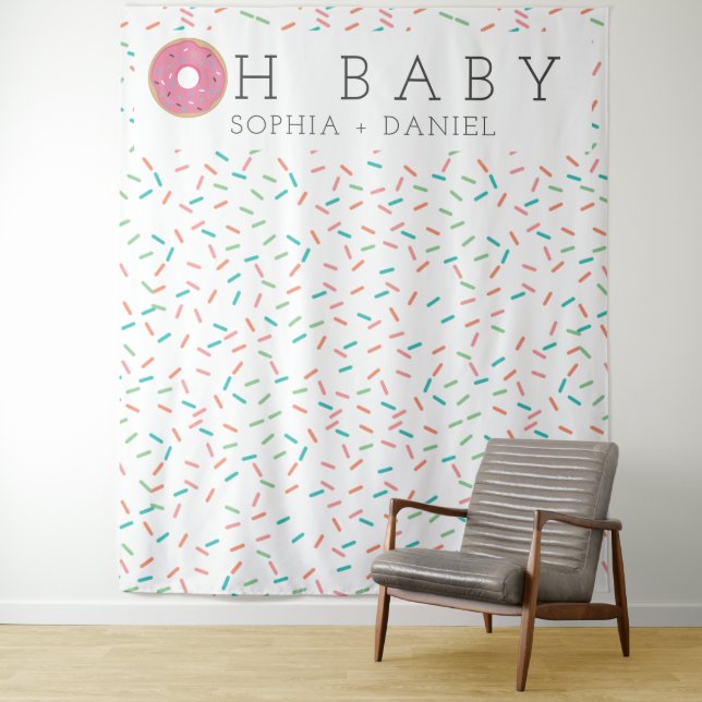 Tenture Fond de cabine photo pour Baby Shower Moderne Donu (En situation)