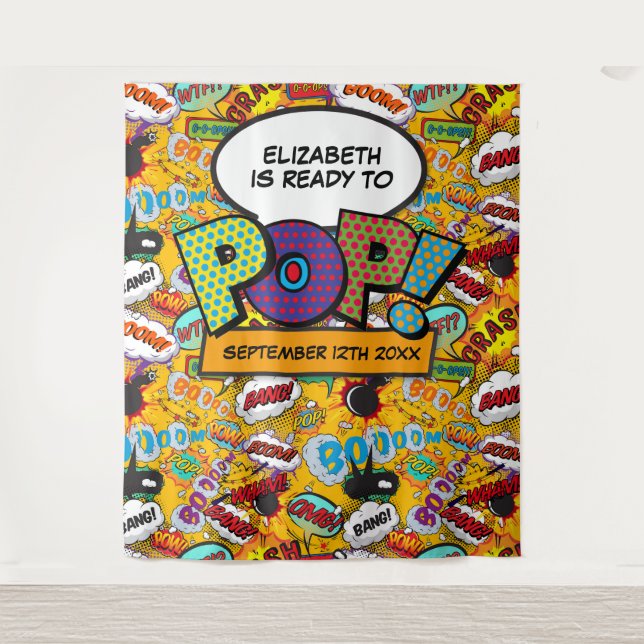 Tenture Fond de cabine photo pour Baby Shower Prêt à éclor (Devant)