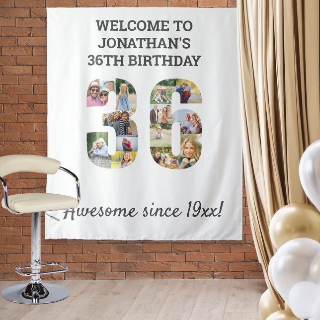 Tenture Fond de collage photo pour une fête d'anniversaire (Créateur téléchargé)